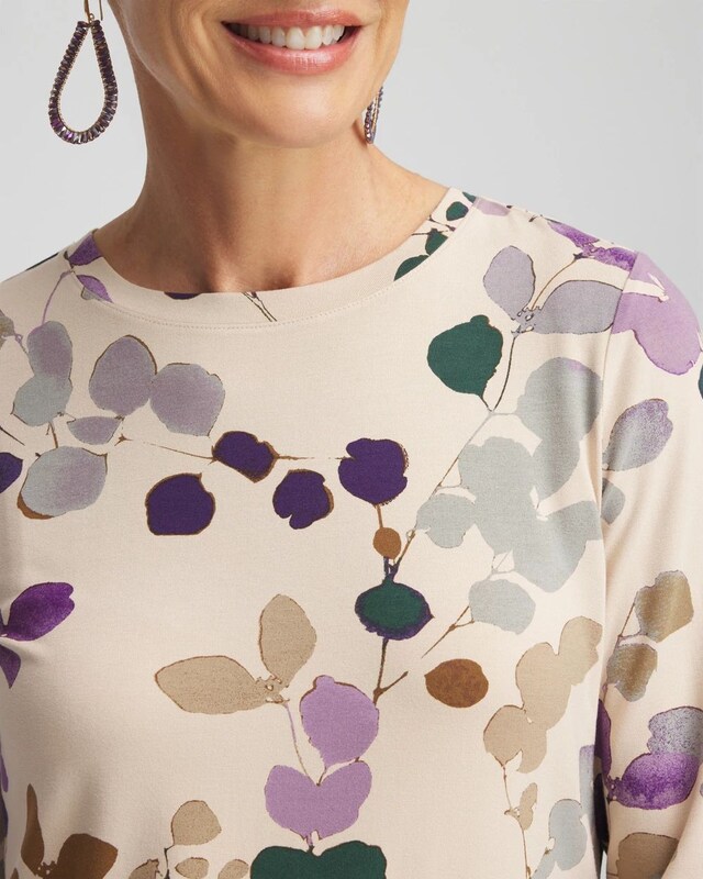Touch of Cool Sprig Dot Long Sleeve Layering Tee - image 4